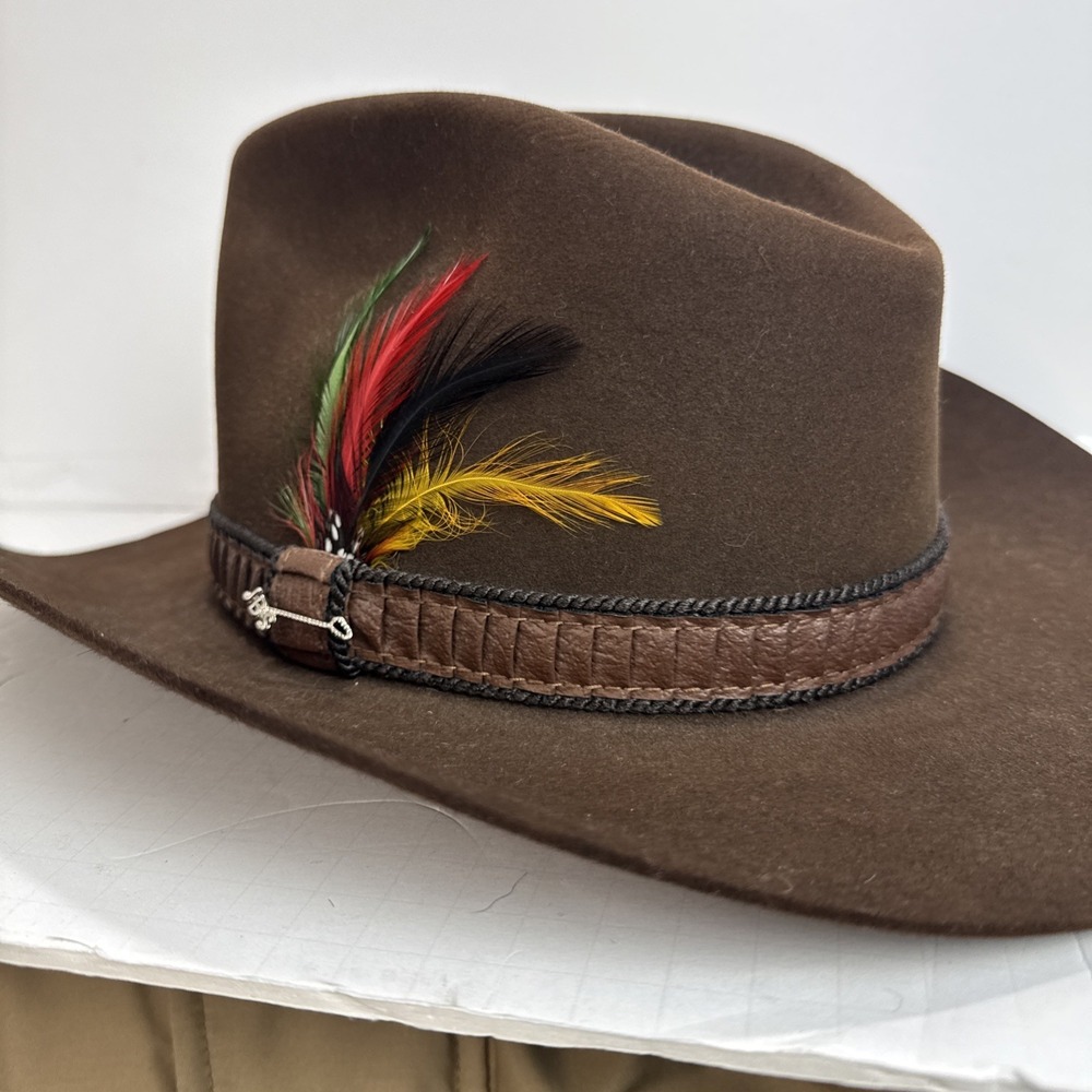 John B Stetson 3X Beaver Cowboy Hat Size 7 1/2  Brown XXX Stetson